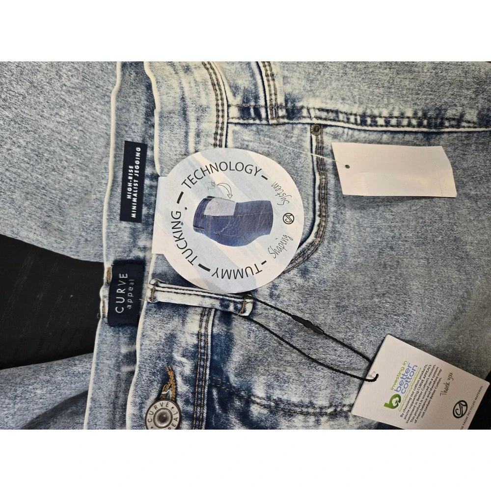 Curve Appeal Acid Wash High Rise Minimalist Tummy Tucking Jegging Jeans 10/30